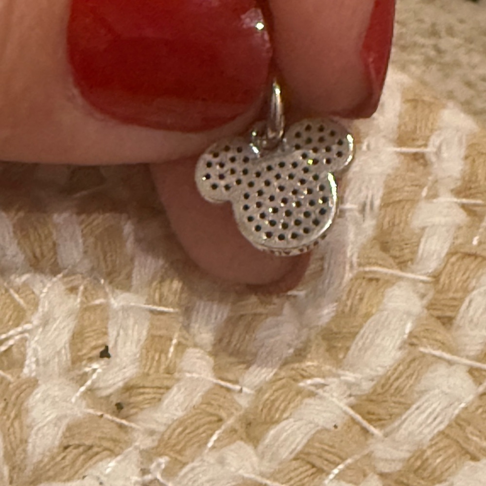 Pandora Retired Silver and Black Mickey Charm - Picture 5 of 6